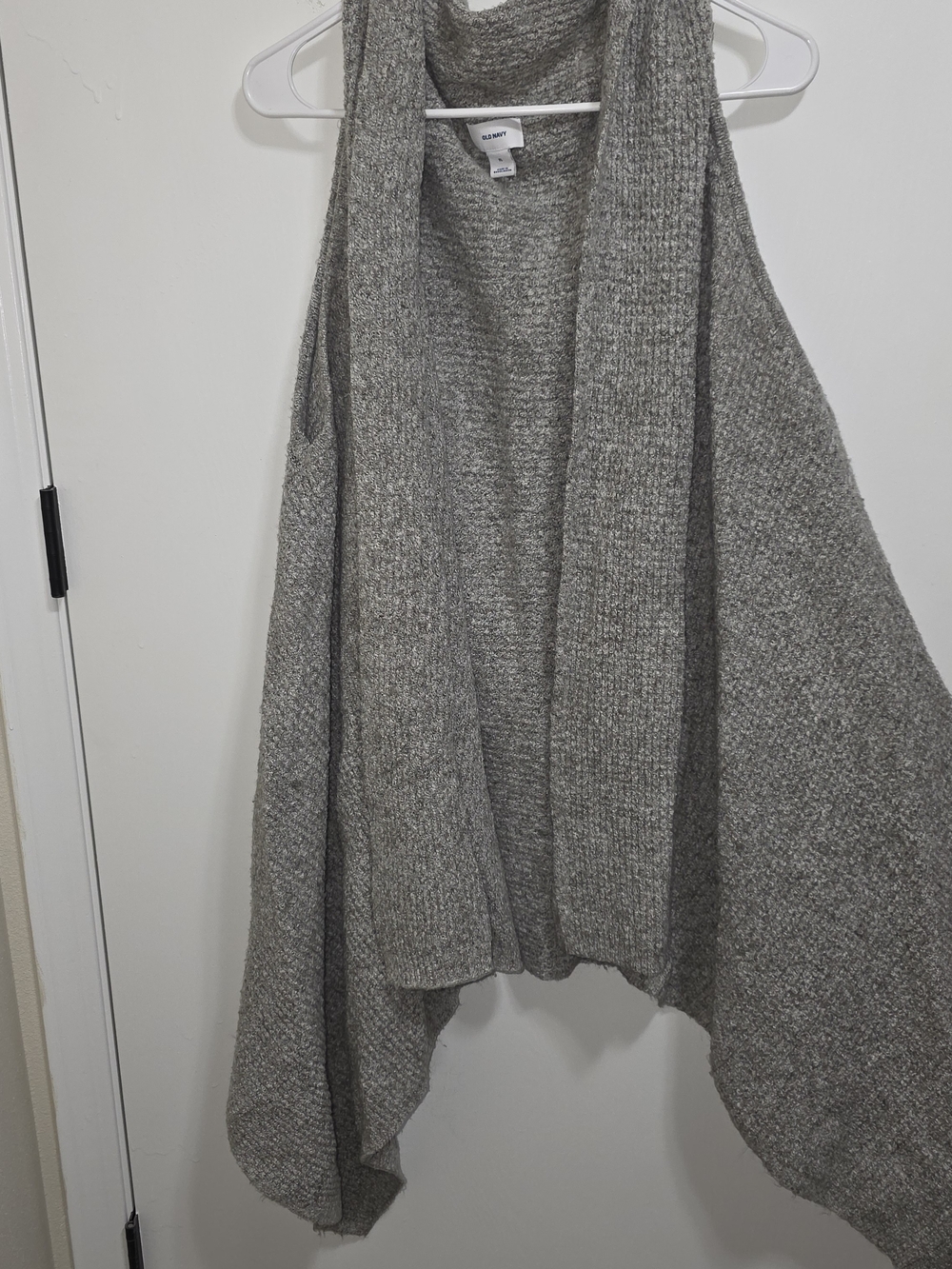 Old Navy Gray Open-Front Knit Draped Vest